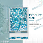 Plastic Serving Tray with Handles, Rectangle Blue Decorative Tray | Coffee - Image 2