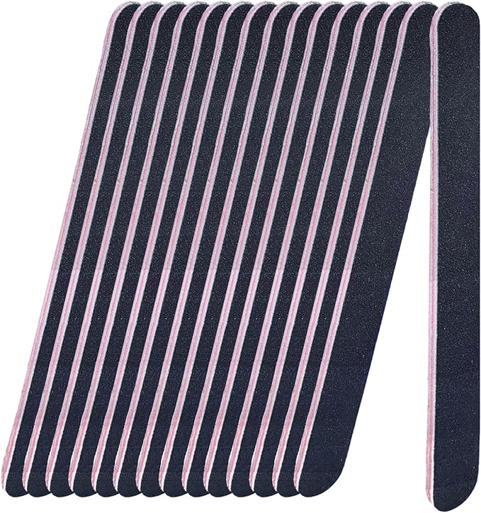 Nail Files Bulk, 15 Pack 7 Inches Disposable 100/180 Grit Double Sided Emery Boards Manicure Pedicure Tools(15)