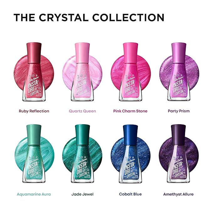 Sally Hansen Insta-Dri Crystal Nail Polish | Quick Dry, Long Lasting, Streak-Free Shine | Opaque, Shimmery | 120 Party Prism | Holographic Lilac Nail Color