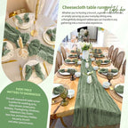4 Pack Cheesecloth Table Runner 10FT Sage Green Table Runner Boho Gauze Cheese - Image 8