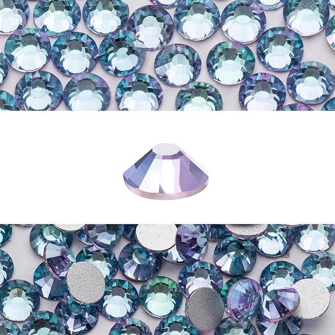 Novani 576 Pieces Flatback Rhinestones Glass Round Gems Teal Volcano Crystals for Nail Art DIY Crafts Clothes Shoes,SS30,6.4-6.6mm