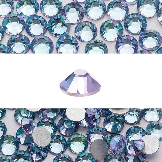 Novani 576 Pieces Flatback Rhinestones Glass Round Gems Teal Volcano Crystals for Nail Art DIY Crafts Clothes Shoes,SS30,6.4-6.6mm