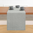 Solino Home 100% Pure Linen Table Runner Chambray Grey, Athena 14 x 108 in | - Image 2