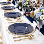 100pcs Blue Plastic Plates - Image 8