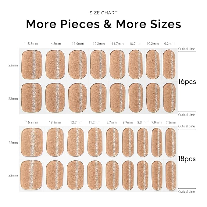 NAILOG Semi Cured Gel Nail Strips - 34 pcs | Buy 2 Get 1 UV Lamp | Long Lasting Nail Polish Sticker Wraps with Glossy Gel Finish, Nude Gleam