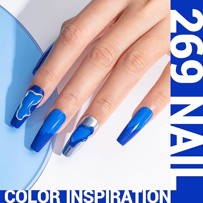 MelodySusie Thick Royal Blue Gel Nail Polish,0.5fl oz Soak Off UV LED Bright Navy Blue Gel Polish Gift for Women Nail Art Manicure Salon DIY Nail Design Decoration at Home-269