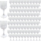 100Pack Plastic Wine Glasses, 7oz Vintage Goblets by LEYIQU