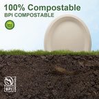 WELLIFE 100% Compostable Oval Paper Plates 12 Inch 125-Pack Large Plates | - Image 5