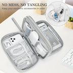 FYY Electronic Organizer, Travel Tech Pouch Bag, Waterproof, Double Layers - Image 5