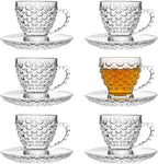 Glass Tea Cups and Saucers Set of 6 by binsakao
