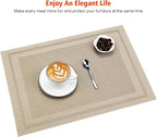 Placemats Set of 12, Vinyl PVC Heat Resistant Washable Placemats Set, Non Slip - Image 7