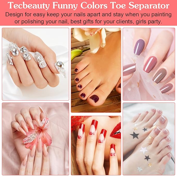 300 Pcs Toe Separators for Nail Polish Bulk Toe Separator Pedicure Correct Foot for Men Women Nail Polish Comfy Soft Pedicure Supplies(White)