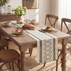 Artoid Mode Dark Grey Stripe Diamond Woven Table Runner 12x36 Inch | Holiday - Image 5