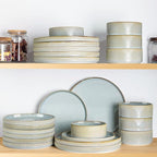Ceramic Dinnerware Set for 8, 24-Piece Plates and Bowls Set | Lightweight - Image 7