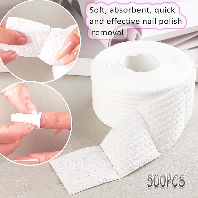 Nail Polish Remover Pump Alcohol Dispenser Push Down Pump Dispenser 500Pcs Lint Free Nail Wipes Pump Bottles for Liquids Eye Makeup Remover Pump Push Down Empty Bottle 100ml