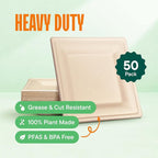 100% Compostable Square Paper Plates - Image 2