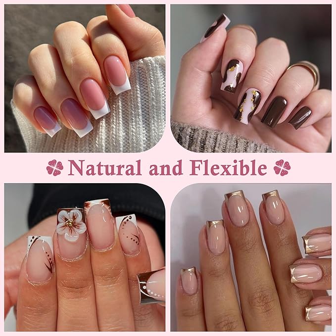 Short Square Nail Tips Matte Short Square Gel Tips 504pcs Clear Nails Full Cover Acrylic False Nails Tips for Gel Nail Extensions 12 Sizes Saving Gelly Tips, Luckyfairy