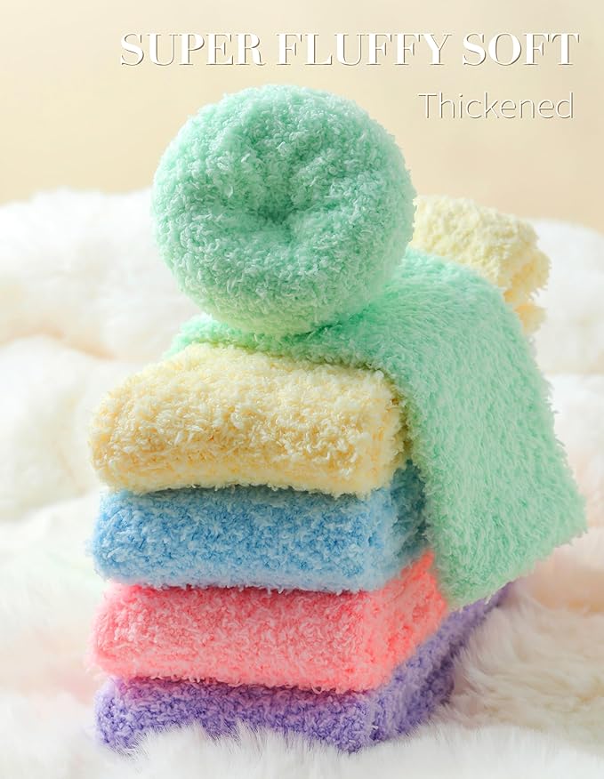 TEHOOK Warm & Cozy Gifts for Women, Stocking Stuufers, Fluffy Fuzzy Plush Sleeping Slipper Socks - Soft Warm Fabric