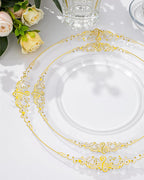 Nervure 100Pcs 7.5'' Clear Plastic Plates, Disposable Plates - Image 6