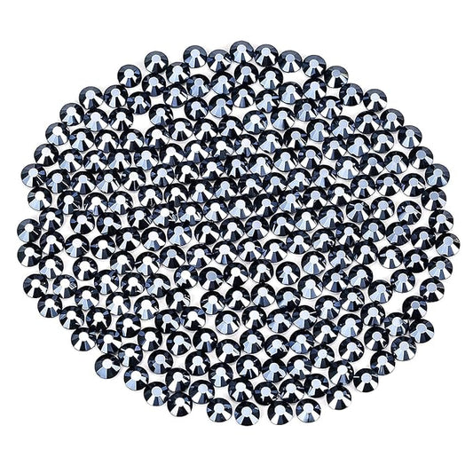 Novani Rhinestones Flatback Rhinestones Glass Gems Stones Jewels Round Gemstones Non-Hotfix Crystal for Crafts,SS30,288 Pieces,Shiny Black