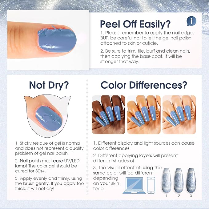 ROSALIND Cat Eye Gel Nail Polish Set with Magnet, 12 PCS Holographic Glitter Purple Blue Red Gel Polish Magnetic and Swirl Shell Thread Effect Sparkle Gel Polish Gifts for Women