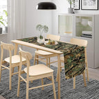 Forest Camouflage Table Runner, Camo Conifer Oak Branches Leaves Military Mossy - Image 3