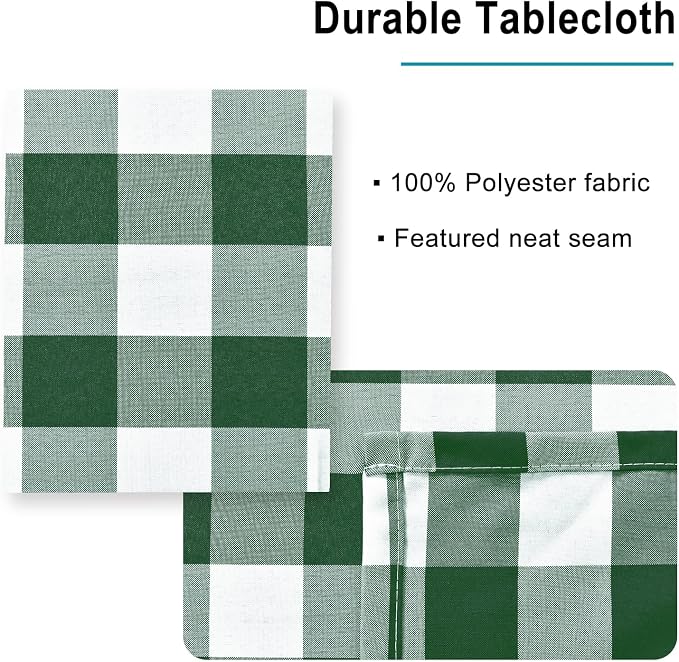 54 x 80 Inch Checkered Tablecloth Rectangle - Image 4