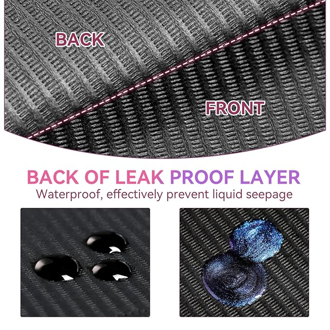 Makartt Disposable Nail Mats: 50Pcs Fordable Nail Paper Towels for Table Acrylic Practice Sheet 3 Ply Waterproof Nail Art Table Mats Clean Pads for Salon Manicure Tattoo Black