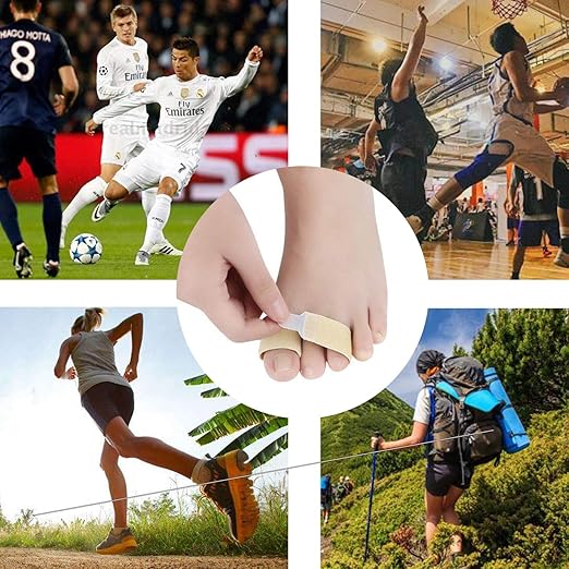 6 Pieces Broken Toe Wrap, Hammer Toe, Elastic Fabric Toe Splint Toe Straightener, Toe Cushioned Bandages Finger Protectors Straightener Hammer Toe Separators