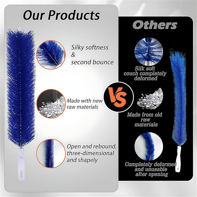 3pc Flexible Cleaner Brush (Non-disassembly Cleaning) Bendable Dusting Brush for Electric and Blind,Bendable Microfiber Crevice Dust Collector,Fan Duster for Standing Vent Cleaner