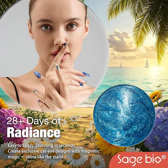 Cat Eye Gel Nail Polish, 15ml Magnetic Gel, High-Gloss Finish, Long-Lasting, DIY Manicure Kit with Magnet Stick, Stunning 3D Magnetic Effect, 04