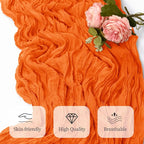 6 Pack Orange Cheesecloth Table Runner 17x108 Inch Semi Sheer Boho Gauze Cheese - Image 5