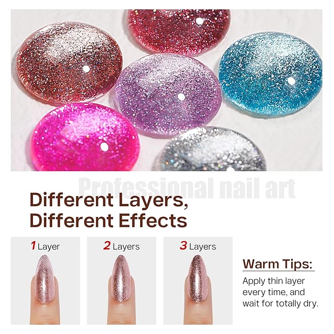 MIZHSE Quick Dry Glitter Brown Nail Polish, Fall Color Nail Polish Air Dry Fast, 15ml High Glossy Sparkly Shiny Shimmer Nail Art Salon Manicure Home