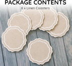 Linen Coasters for Drinks, 4.5 inch, Taupe | Absorbent Linen Drink Mats - Image 2