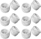 ITOS365 Handmade White Round Mesh Napkin Rings Holder by ITOS365