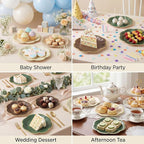 60 Pcs Woodland Baby Shower Party Plates 7 Inch Brown and Green Plates | Forest - Image 7