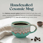 NOVA CERAMICS Mint Green Coffee Mug - 16 oz Ceramic Mug - Nebula | Green Mint - Image 2