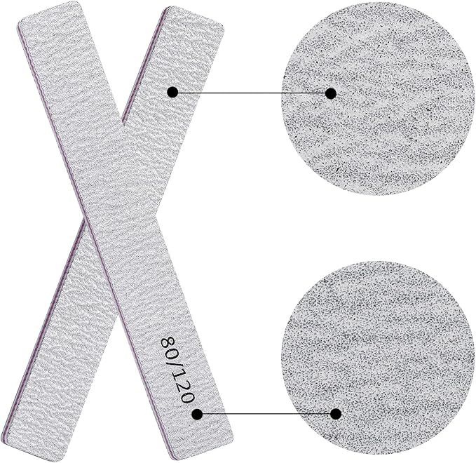 50 Pcs Nail Files for Acrylic Nails 80/120 Grit Double Sides Emery Boards Professional Nail Buffering Files