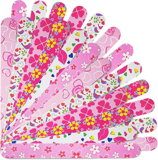 Nail Files (24 Pack), Colorful Emery Board Nail File for Natural Nails Double Sided 180 Grit Professional Fingernails Flowery Emory Boards Buffer Manicure Tool Nail Shaping Buffing Smoothing Filer