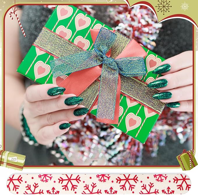 45 Pack Christmas Nail Files Gifts Bulk Holiday Emery Boards Double-Sided Christmas Party Nail Files Bulk Stocking Stuffers Christian Gifts for Women Customers Coworkers Staff(Santa)