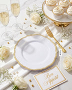 60pcs Gold Plastic Plates - Image 2