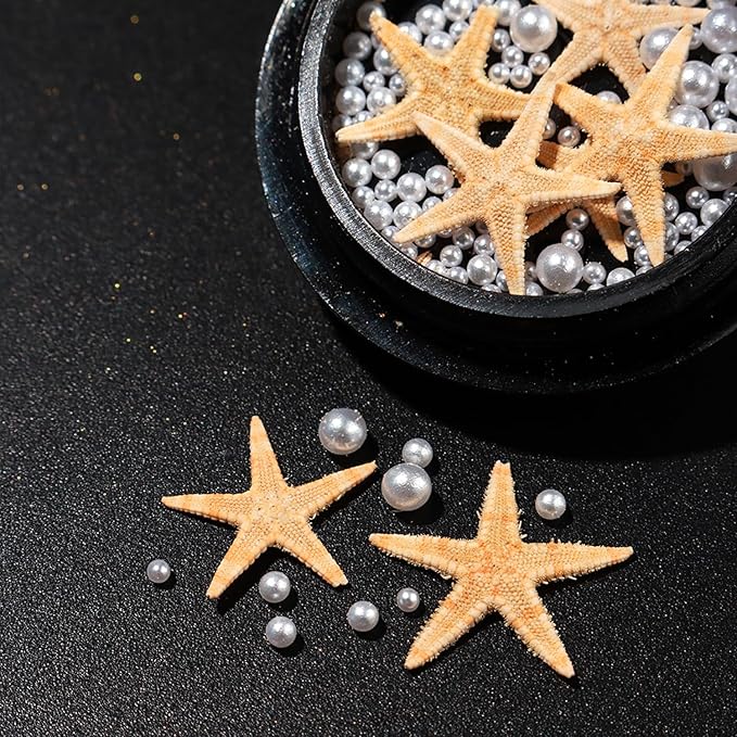 Summer Nail Art Rhinestones Ocean Nail Charm Shiny Shell Starfish Pearl Nail Design 3D Beach Theme Summer Nails Cute Nail Charm for Acrylic Nail Supplies DIY Crafts Manicure Decoration Accessories