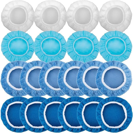 20PCS Car Orbital Buffer Polisher Pad Bonnet Set, 5-6 Inch Polishing Buffing Pads Bonnet Buffing Pad Cover, Microfiber Buffer Pads, Polisher Pads, Car Accessories for Polishing, Waxing and Cleaning