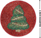Folkulture Cute Coasters, Waterproof, Boho Table Décor | Holiday Magic Beaded - Image 4