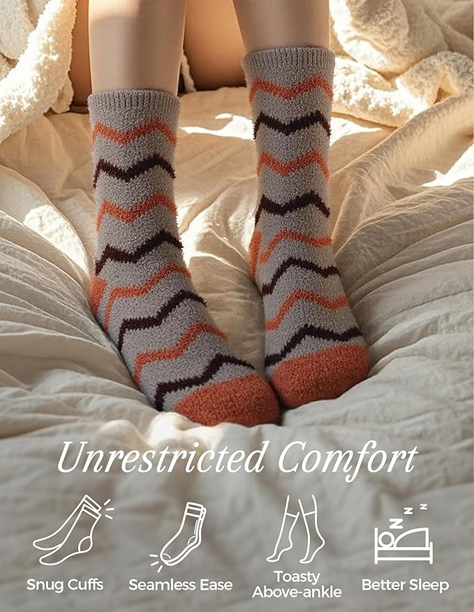 TEHOOK Warm & Cozy Gifts for Women, Stocking Stuufers, Fluffy Fuzzy Plush Sleeping Slipper Socks - Soft Warm Fabric