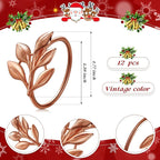 WILLBOND Leaf Napkin Rings Holders Fall Party Napkin Rings - Image 2