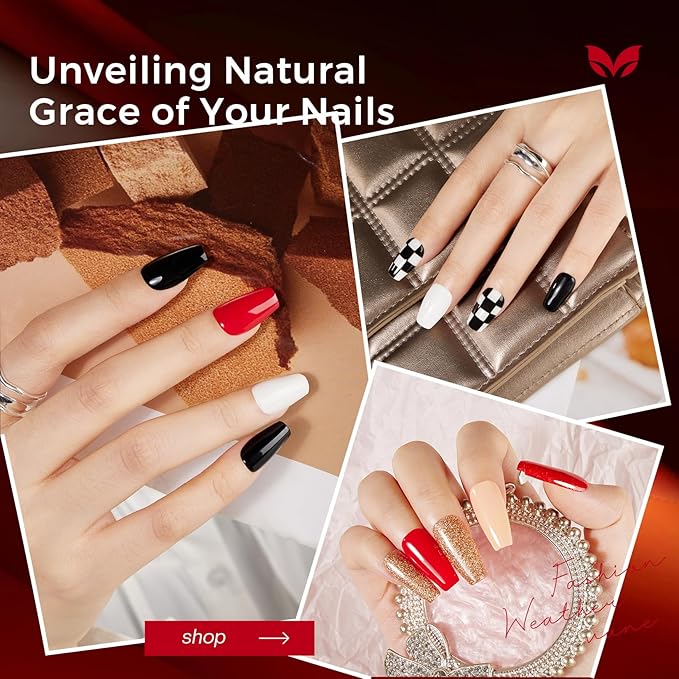 Morovan Nail Polish Set Fingernail: Red Black White Glitter Christmas Bright Nude Gold Nail Polish Kit Shimmer Sparkle Air Quick Dry Nail Pack for Nail Art Manicure 2025 Summer Holiday Gift for Women