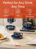 Sweese 8 Ounce Porcelain Stackable Cappuccino Cups - Image 4