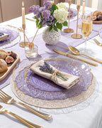 bUCLA 40PCS Clear Purple and Gold Plastic Plates - Image 3