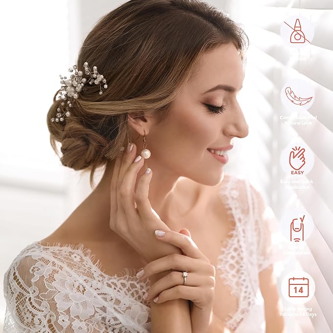 Semi Cured Gel Nail Strips-Works with Any UV/LED Lamps(Gleam Silver)